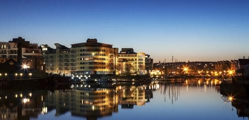 Bristol from the river at night