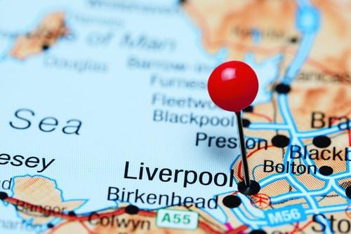 Liverpool on a map