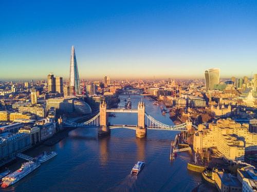 Birds eye view of London