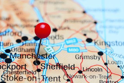 Sheffield on a map